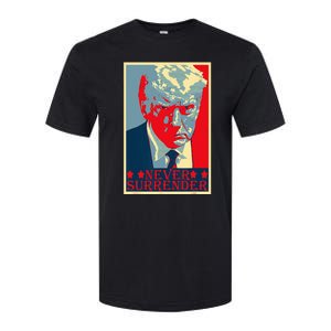 Trump Mug Shot Donald Trump Mug Shot Never Surrender Softstyle CVC T-Shirt