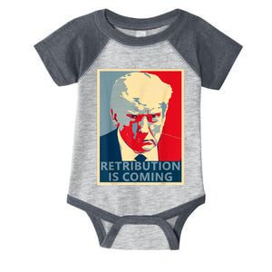 Trump Mug Shot (Retribution Is Coming) Infant Baby Jersey Bodysuit