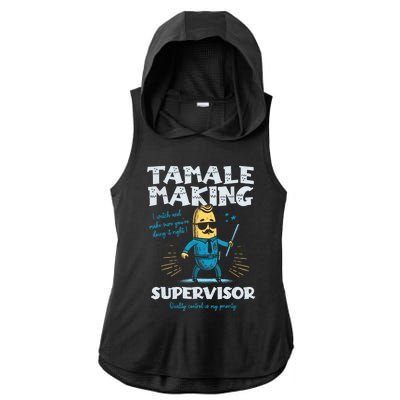 Tamale Making Supervisor Funny Tamales Crew Mexican Food Ladies PosiCharge Tri-Blend Wicking Draft Hoodie Tank