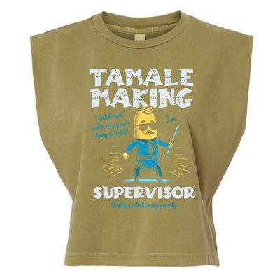 Tamale Making Supervisor Funny Tamales Crew Mexican Food Garment-Dyed Women's Muscle Tee