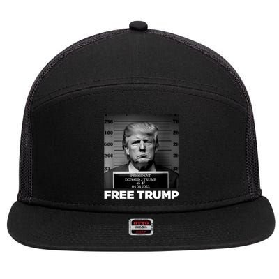 Trump Mugshot 2024 President Legend Trump never surrender 7 Panel Mesh Trucker Snapback Hat