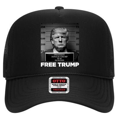 Trump Mugshot 2024 President Legend Trump never surrender High Crown Mesh Back Trucker Hat