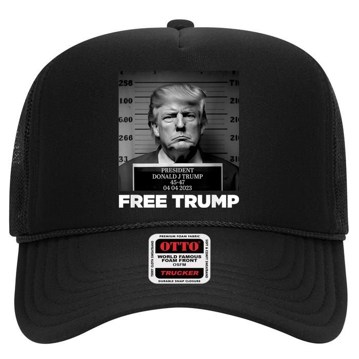 Trump Mugshot 2024 President Legend Trump never surrender High Crown Mesh Back Trucker Hat