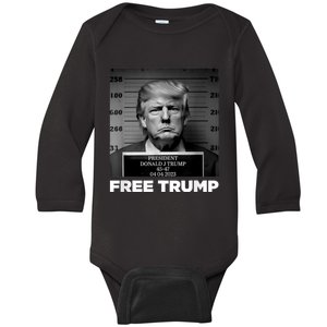 Trump Mugshot 2024 President Legend Trump never surrender Baby Long Sleeve Bodysuit