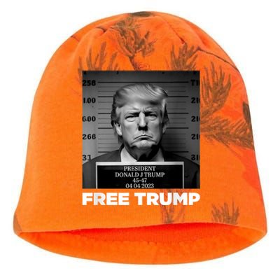 Trump Mugshot 2024 President Legend Trump never surrender Kati - Camo Knit Beanie