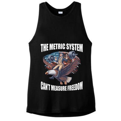 The Metric System Cant Measure Freedom Funny 4th Of July Ladies PosiCharge Tri-Blend Wicking Tank