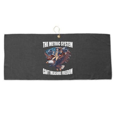 The Metric System Cant Measure Freedom Funny 4th Of July Large Microfiber Waffle Golf Towel