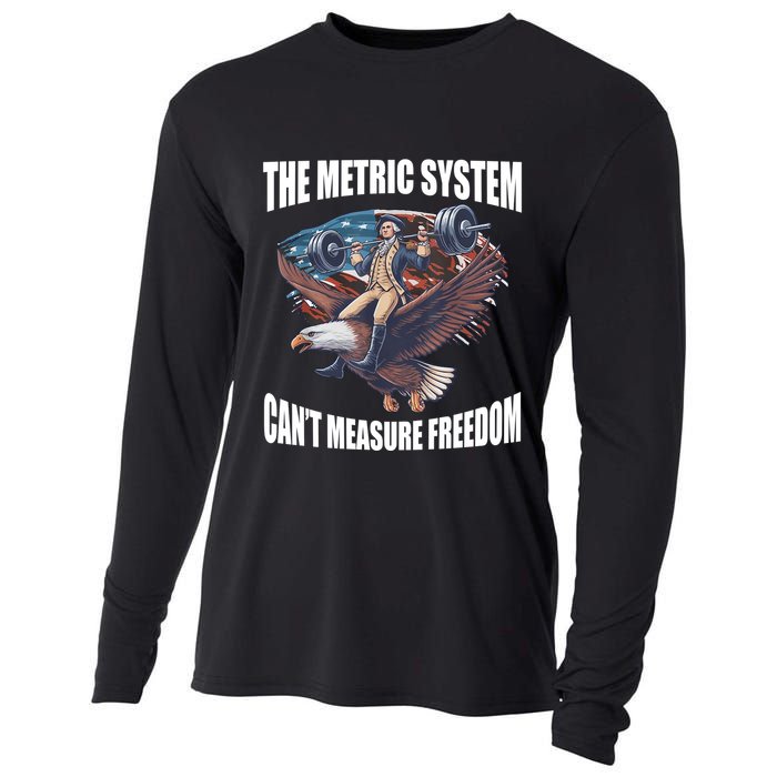 The Metric System Cant Measure Freedom Funny 4th Of July Cooling Performance Long Sleeve Crew