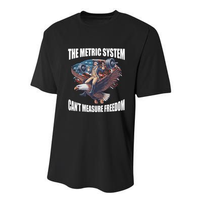 The Metric System Cant Measure Freedom Funny 4th Of July Youth Performance Sprint T-Shirt