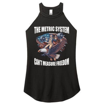 The Metric System Cant Measure Freedom Funny 4th Of July Women's Perfect Tri Rocker Tank