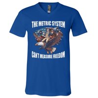 The Metric System Cant Measure Freedom Funny 4th Of July V-Neck T-Shirt