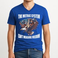 The Metric System Cant Measure Freedom Funny 4th Of July V-Neck T-Shirt