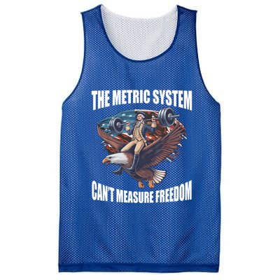The Metric System Cant Measure Freedom Funny 4th Of July Mesh Reversible Basketball Jersey Tank