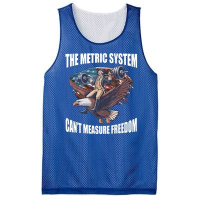 The Metric System Cant Measure Freedom Funny 4th Of July Mesh Reversible Basketball Jersey Tank