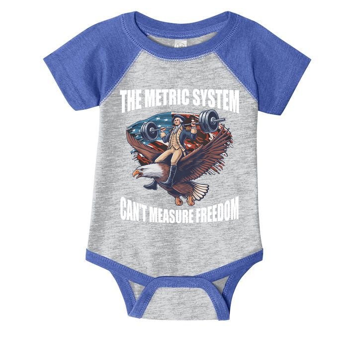 The Metric System Cant Measure Freedom Funny 4th Of July Infant Baby Jersey Bodysuit