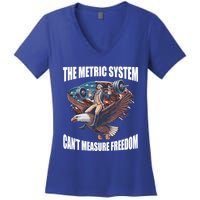 The Metric System Cant Measure Freedom Funny 4th Of July Women's V-Neck T-Shirt