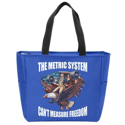 The Metric System Cant Measure Freedom Funny 4th Of July Zip Tote Bag