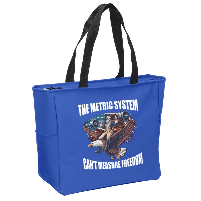 The Metric System Cant Measure Freedom Funny 4th Of July Zip Tote Bag
