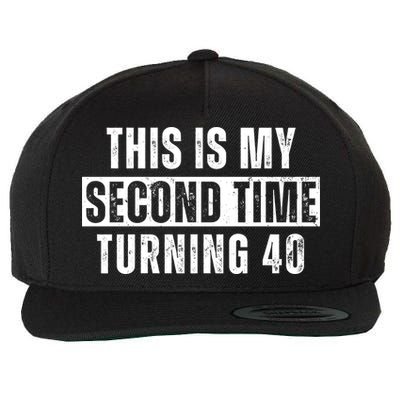 This My Second Time Turning 40 Funny 80th Birthday Old Gift Wool Snapback Cap