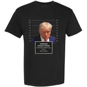 Trump Mug Shot 2023 Funny President Donald J Trump Garment-Dyed Heavyweight T-Shirt