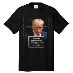 Trump Mug Shot 2023 Funny President Donald J Trump Tall T-Shirt