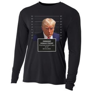 Trump Mug Shot 2023 Funny President Donald J Trump Cooling Performance Long Sleeve Crew