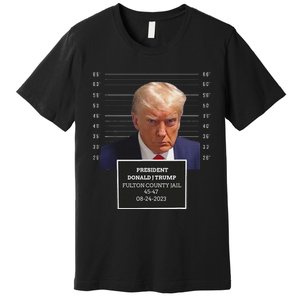 Trump Mug Shot 2023 Funny President Donald J Trump Premium T-Shirt