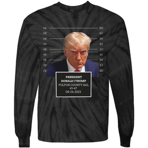 Trump Mug Shot 2023 Funny President Donald J Trump Tie-Dye Long Sleeve Shirt