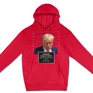 Trump Mug Shot 2023 Funny President Donald J Trump Premium Pullover Hoodie