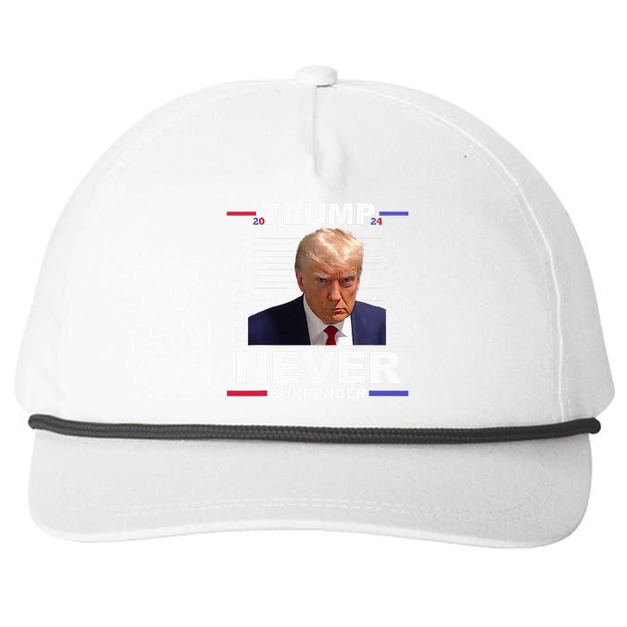 Trump Mug Shot Never Surrender Trump 2024 Pro Trump Snapback Five-Panel Rope Hat