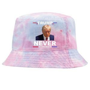 Trump Mug Shot Never Surrender Trump 2024 Pro Trump Tie-Dyed Bucket Hat