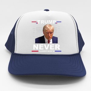 Trump Mug Shot Never Surrender Trump 2024 Pro Trump Trucker Hat