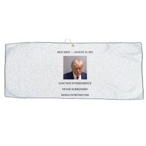 Trump Mug Shot Never Surrender Large Microfiber Waffle Golf Towel