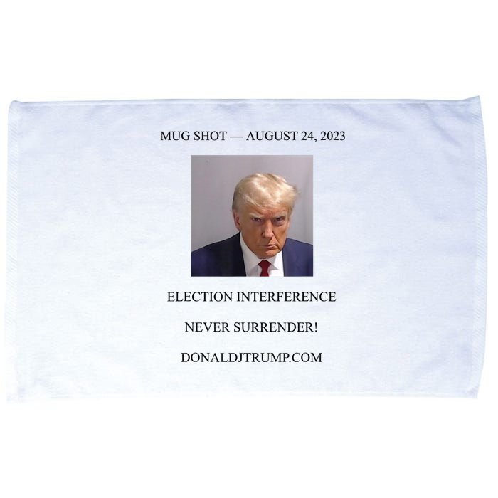 Trump Mug Shot Never Surrender Microfiber Hand Towel