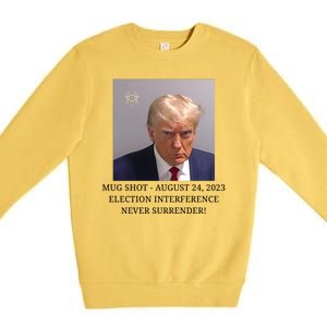 Trump Mug Shot Donald J Trump Mugshot Premium Crewneck Sweatshirt