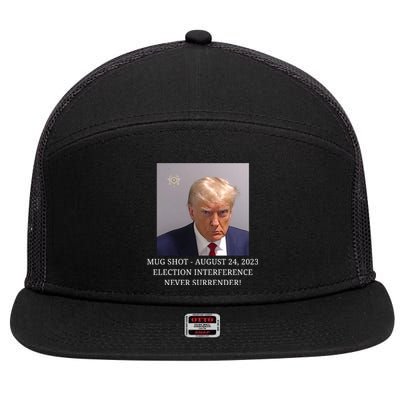 Trump Mug Shot Donald J Trump Mugshot 7 Panel Mesh Trucker Snapback Hat