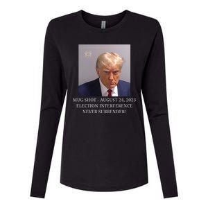 Trump Mug Shot Donald J Trump Mugshot Womens Cotton Relaxed Long Sleeve T-Shirt