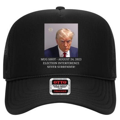 Trump Mug Shot Donald J Trump Mugshot High Crown Mesh Back Trucker Hat