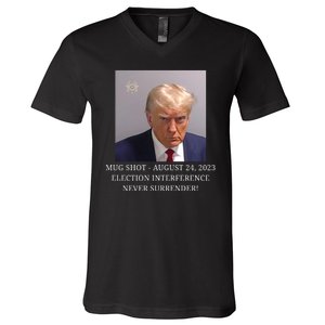 Trump Mug Shot Donald J Trump Mugshot V-Neck T-Shirt