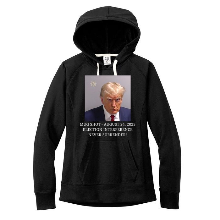 Trump Mug Shot Donald J Trump Mugshot Women's Fleece Hoodie