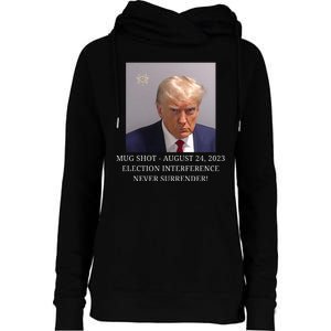 Trump Mug Shot Donald J Trump Mugshot Womens Funnel Neck Pullover Hood