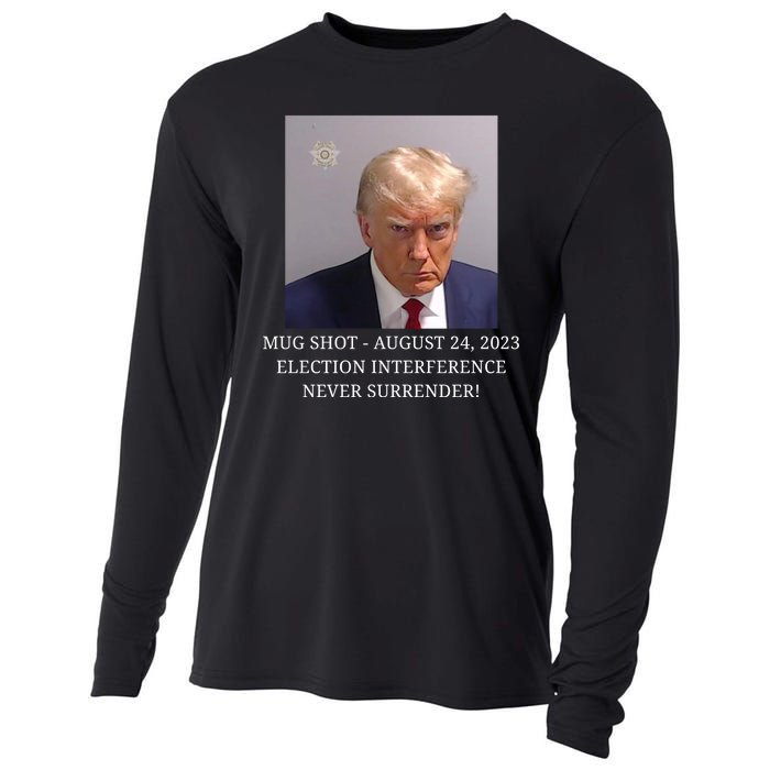 Trump Mug Shot Donald J Trump Mugshot Cooling Performance Long Sleeve Crew