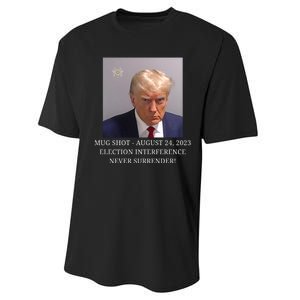 Trump Mug Shot Donald J Trump Mugshot Performance Sprint T-Shirt