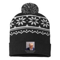 Trump Mug Shot Donald J Trump Mugshot USA-Made Snowflake Beanie