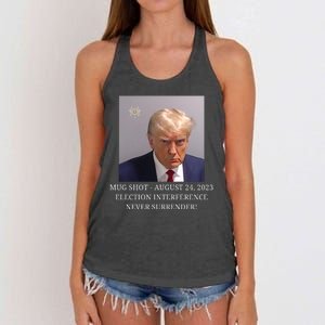 Trump Mug Shot Donald J Trump Mugshot Women's Knotted Racerback Tank