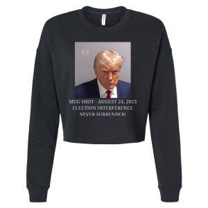 Trump Mug Shot Donald J Trump Mugshot Cropped Pullover Crew