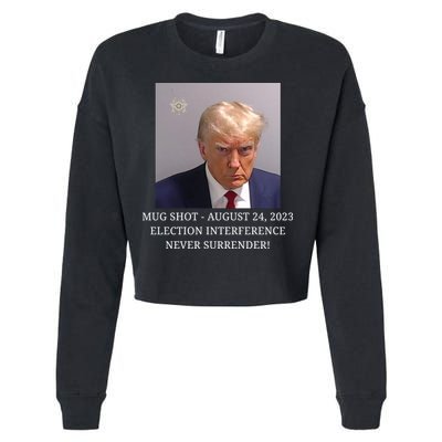 Trump Mug Shot Donald J Trump Mugshot Cropped Pullover Crew