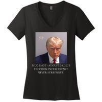 Trump Mug Shot Donald J Trump Mugshot Women's V-Neck T-Shirt