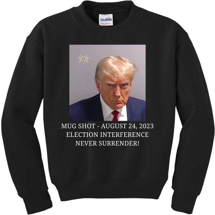 Trump Mug Shot Donald J Trump Mugshot Kids Sweatshirt