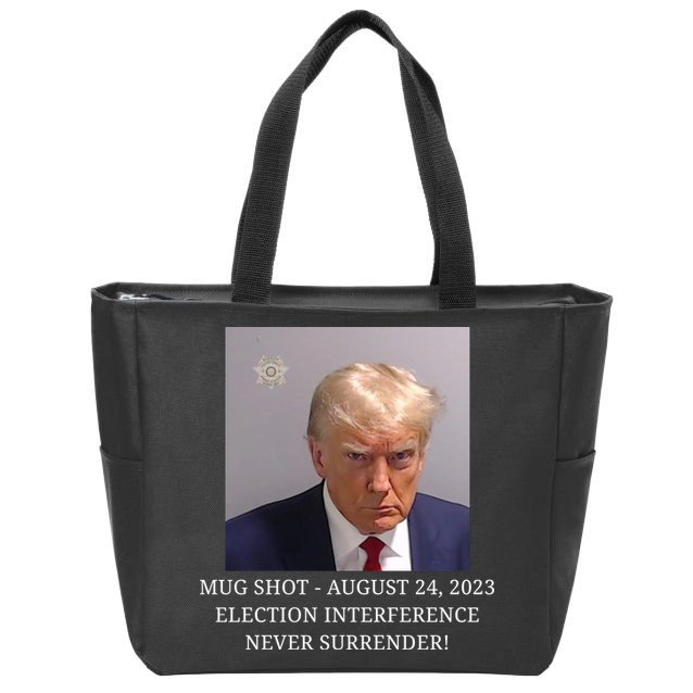 Trump Mug Shot Donald J Trump Mugshot Zip Tote Bag